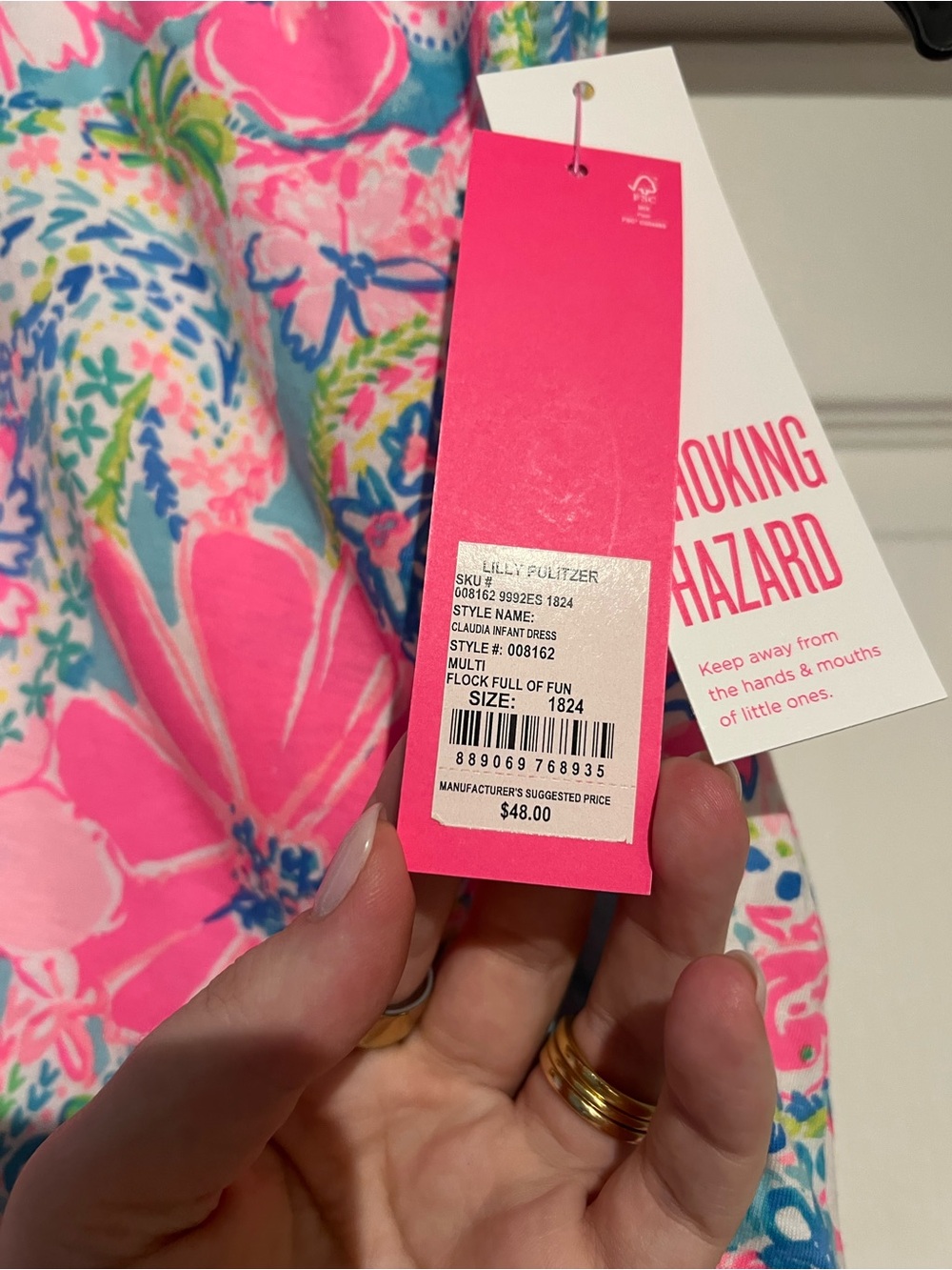 Lilly Pulitzer Pink Blue Green Floral toddler Dress - Picture 3 of 6